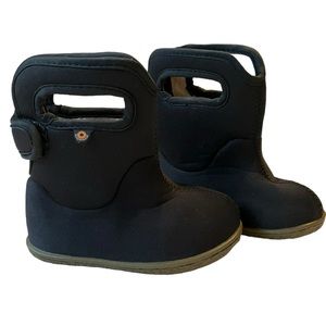 Bogs Baby Boots Black Tan Waterproof Winter Snow Fleece Lined Bootie Tod…
